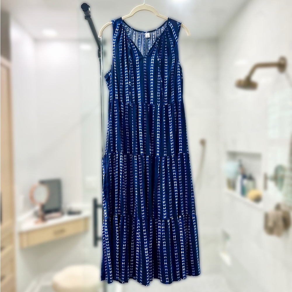 Old Navy - Boho Navy Blue Striped Dress